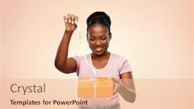  Presentation with gift ribbon - Presentation theme featuring birthday-present-and-surprise-concept background and a lemonade colored foreground