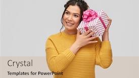  Presentation with happy birthday - Slide deck with birthday-present-surprise-and-people background and a gold colored foreground