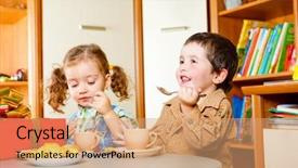  Presentation with tea break cookies - Presentation design enhanced with passenger train hauled by electric locomotive - ukrainian railways background and a sky blue colored foreground