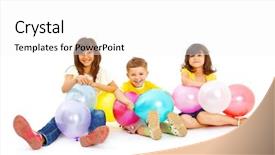  Presentation with kids room children smile - Beautiful presentation theme featuring birthday smiley - happy children smiling backdrop and a  colored foreground