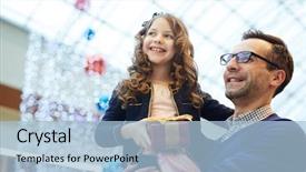  Presentation with happy birthday - Audience pleasing PPT theme consisting of birthday smiley - happy man and his daughter backdrop and a  colored foreground