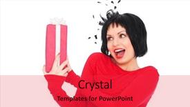  Presentation with boxing woman and a tawny - Slides enhanced with birthday smiley - portrait of amazed woman background and a  colored foreground