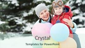  Presentation with mother child - Cool new PPT layouts with birthday smiley - portrait of happy mother backdrop and a cool aqua colored foreground