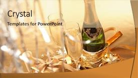  Presentation with sparkle - Amazing presentation theme having birthday sparkle - champagne and gift backdrop and a  colored foreground