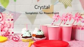  Presentation with children birthday - Cool new presentation with birthday table for children party backdrop and a soft green colored foreground