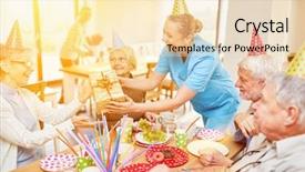  Presentation with birthday cake - PPT layouts enhanced with birthday together in the retirement background and a lemonade colored foreground