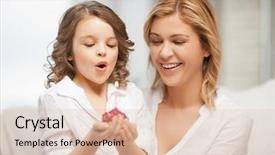  Presentation with cakes cupcake - Cool new PPT theme with birthday wishes - picture of mother and daughter backdrop and a lemonade colored foreground