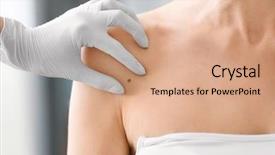  Presentation with patient - Colorful PPT theme enhanced with birthmark of patient closeup cancer backdrop and a coral colored foreground