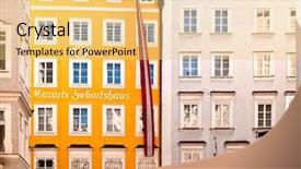  Presentation with salzburg - Beautiful PPT theme featuring birthplace of mozart in salzburg backdrop and a yellow colored foreground
