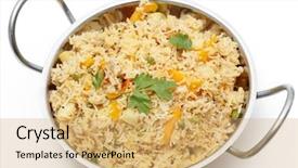  Presentation with healthy indian food - Colorful PPT layouts enhanced with biryani in the south indian backdrop and a yellow colored foreground