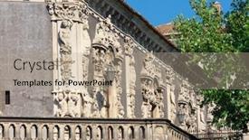  Presentation with historical architecture - Presentation theme consisting of biscari-palace-in-catania background and a coral colored foreground