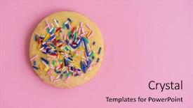  Presentation with biscuit - Amazing presentation theme having biscuit cookies with colorful sprinkle backdrop and a lemonade colored foreground