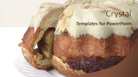  Presentation with biscuit - Slides having biscuit pie on dish over white background background and a lemonade colored foreground