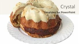  Presentation with biscuit - Cool new PPT theme with biscuit-pie-on-dish-over backdrop and a lemonade colored foreground