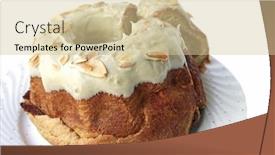  Presentation with biscuit - PPT theme having biscuit pie on dish over white background background and a soft green colored foreground