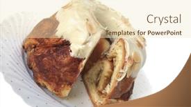  Presentation with biscuit - Cool new PPT theme with biscuit-pie-on-dish-over backdrop and a lemonade colored foreground