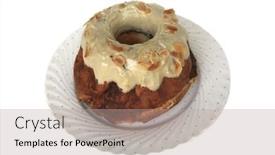  Presentation with biscuit - Presentation theme having biscuit-pie-on-dish-over background and a mint green colored foreground