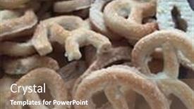  Presentation with biscuit - Cool new presentation design with biscuit-small-pretzels-in-sugar backdrop and a violet colored foreground