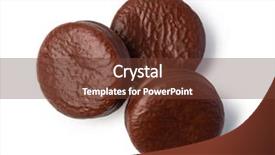  Presentation with chocolate biscuits - Colorful slides enhanced with biscuites - choco pie chocolate biscuits isolated backdrop and a tawny brown colored foreground