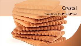  Presentation with butter - Colorful PPT layouts enhanced with tea biscuits - butter's cookies backdrop and a coral colored foreground