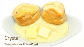  Presentation with risk management top view - Audience pleasing PPT theme consisting of biscuits and grits with butter backdrop and a  colored foreground