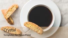  Presentation with biscuit coffee - Colorful PPT theme enhanced with biscuits italian biscotti and coffe backdrop and a coral colored foreground