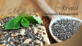  Presentation with mint - Presentation theme having biscuits-with-chia-seeds background and a coral colored foreground