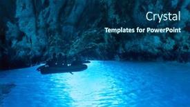  Presentation with cave - Theme having bisevo-croatia-august-20-2012 background and a navy blue colored foreground