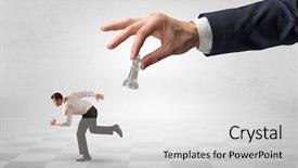  Presentation with frail - Amazing slide deck having bishop - small frail businessman with suitcase backdrop and a light gray colored foreground