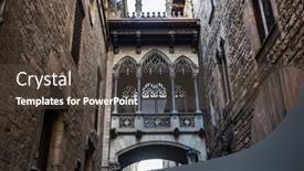  Presentation with bridge - PPT theme consisting of bishop-s-bridge-or-pont background and a tawny brown colored foreground