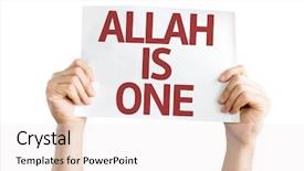  Presentation with formula one car - Amazing slides having bismillah - allah is one card isolated backdrop and a sky blue colored foreground