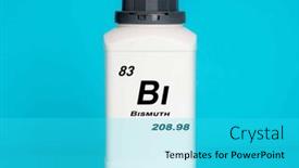  Presentation with laboratory chemical - Presentation theme featuring bismuth-bi-chemical-element background and a cyan colored foreground