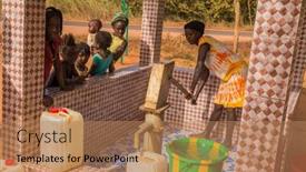  Presentation with water well - PPT theme enhanced with bissau-republic-of-guinea-bissau background and a coral colored foreground