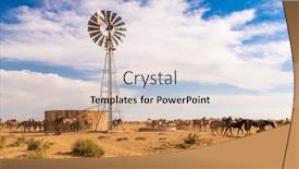  Presentation with windmill - PPT theme having bisti-badlands-new-mexico-usa background and a lemonade colored foreground