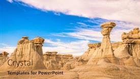 Presentation with mexico - Beautiful presentation design featuring bisti-badlands-new-mexico-usa backdrop and a yellow colored foreground