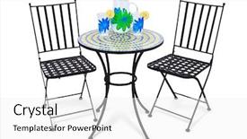  Presentation with bistro - Colorful slide deck enhanced with lemon lemonaide - bistro table and chairs backdrop and a white colored foreground
