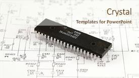  Presentation with schematic - PPT theme having bit byte - chip situated on schematic background background and a cream colored foreground