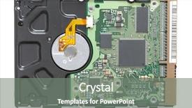  Presentation with engineering red circuit board - Slides having bit byte - computer harddisk back side background and a gray colored foreground