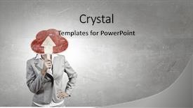  Presentation with face wash woman washing up - Cool new PPT theme with bit byte - woman applying card to face backdrop and a  colored foreground