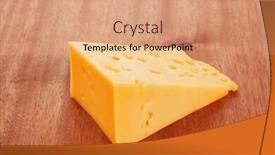 Presentation with cheddar - Beautiful slide deck featuring bit of aged french gold emmental or cheddar cheese on wooden table backdrop and a coral colored foreground