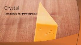  Presentation with cheddar - Presentation design featuring bit of aged french gold emmental or cheddar cheese on wooden table background and a coral colored foreground