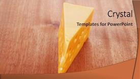  Presentation with cheddar - Presentation design featuring bit of aged french gold emmental or cheddar cheese on wooden table background and a coral colored foreground