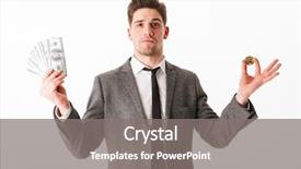  Presentation with money bitcoin - Slides with bitcoin and bunch of money background and a  colored foreground