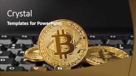  Presentation with bitcoin - Audience pleasing slides consisting of bitcoin-and-computer-business-technology backdrop and a dark gray colored foreground