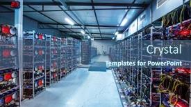  Presentation with data mining - Amazing slide deck having bitcoin-and-crypto-mining-farm backdrop and a ocean colored foreground