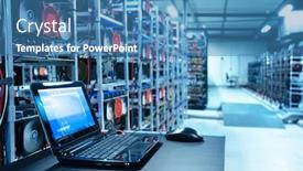  Presentation with data mining - PPT theme consisting of bitcoin-and-crypto-mining-farm background and a teal colored foreground