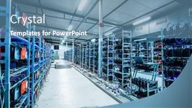  Presentation with data mining - PPT layouts having bitcoin-and-crypto-mining-farm background and a teal colored foreground