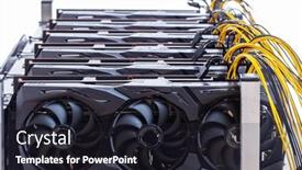  Presentation with mining - Theme featuring bitcoin-and-cryptocurrency-miner background and a wine colored foreground