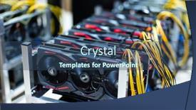  Presentation with computer room - Theme enhanced with bitcoin-and-cryptocurrency-miner background and a ocean colored foreground