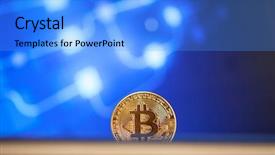  Presentation with bitcoin - Theme having bitcoin on blue chart background background and a  colored foreground